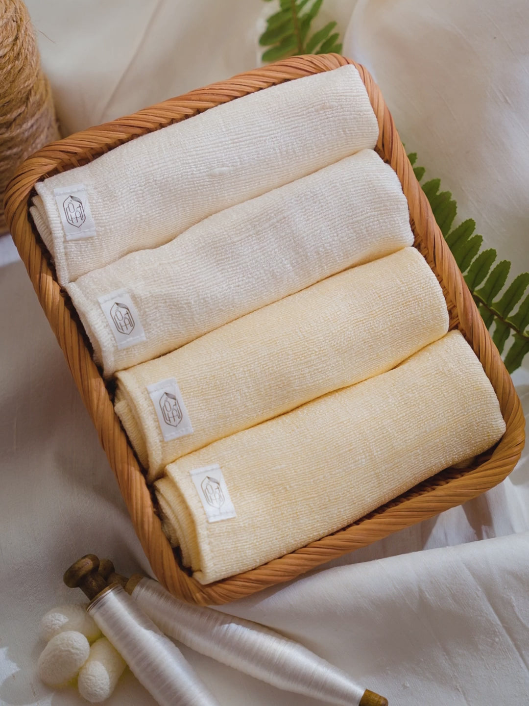 Load video: natural undyed mulberry silk face cloth hiri silk